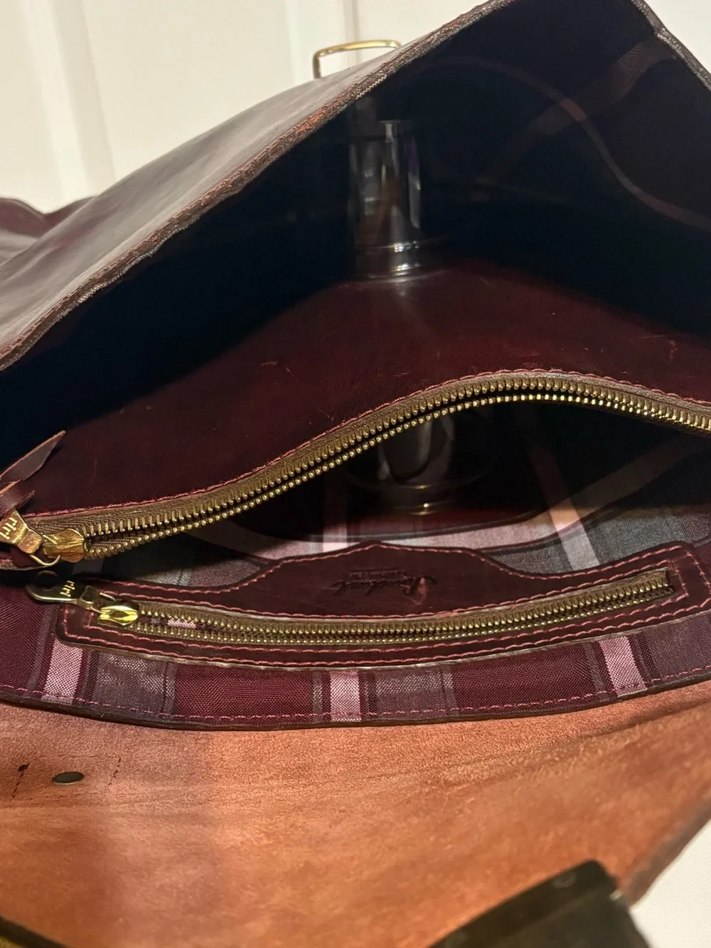 SANDAST LOS ANGELES Oxblood Leather Briefcase/Luxury Messenger Bag, Handmade USA